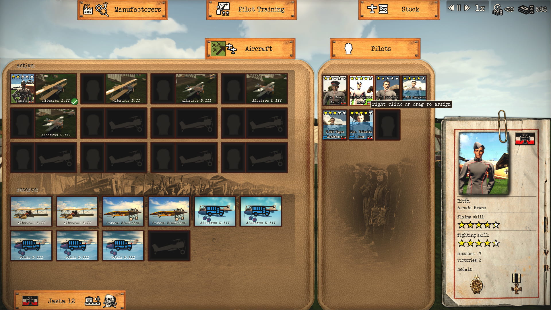Skies above the Great War gameplay